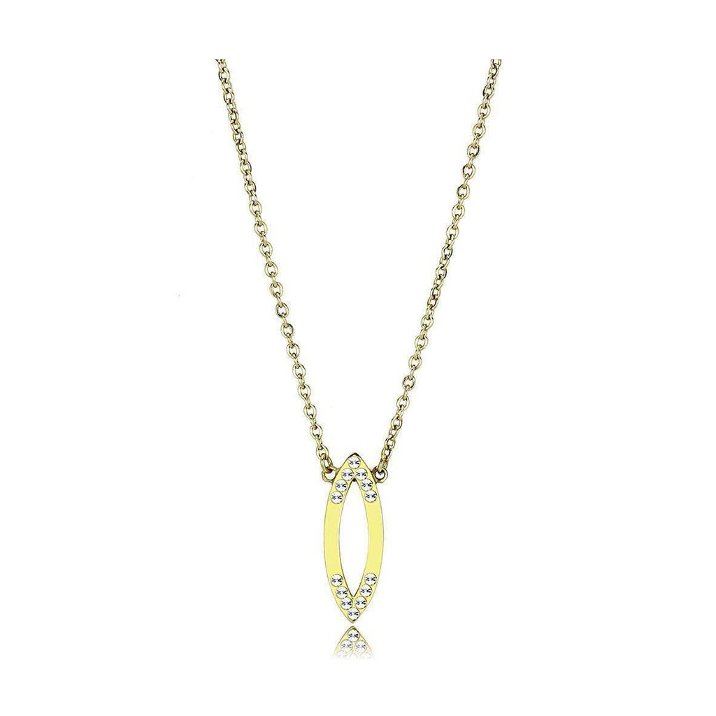 Elegant gold chain necklace pendant featuring a stylish design with sparkling accents