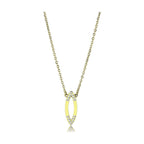 Elegant gold chain necklace pendant featuring a stylish design with sparkling accents