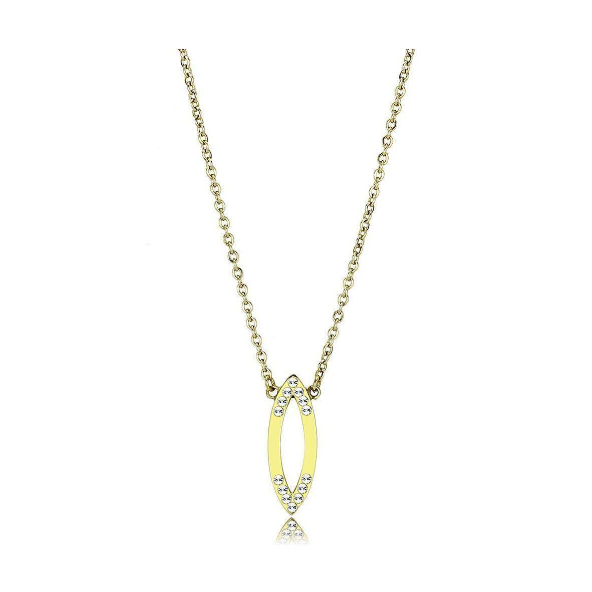 Elegant gold chain necklace pendant featuring a stylish design with sparkling accents