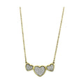 Gold heart stainless steel necklace with three sparkling heart pendants for a chic look