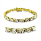 Elegant gold plated fashion bracelet adorned with sparkling rhinestones for stylish women's jewelry