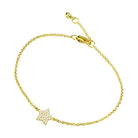 Gold star bracelet for women with sparkling details and adjustable chain for a perfect fit