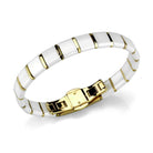 Gold white bangle for women with a stylish design and secure clasp for everyday elegance
