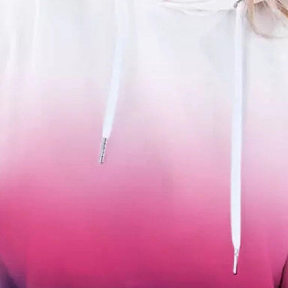 Women's Shirts Gradient Drawstring Long Sleeve Hoodie