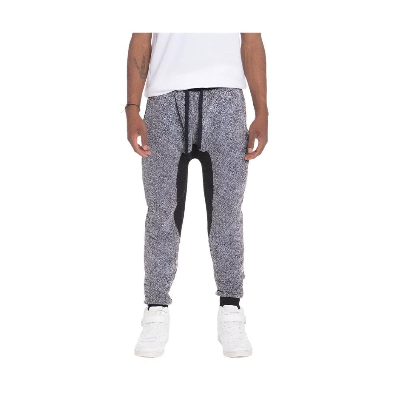 Men's gray black contrast joggers by VacationGrabs with stylish design and comfortable fit