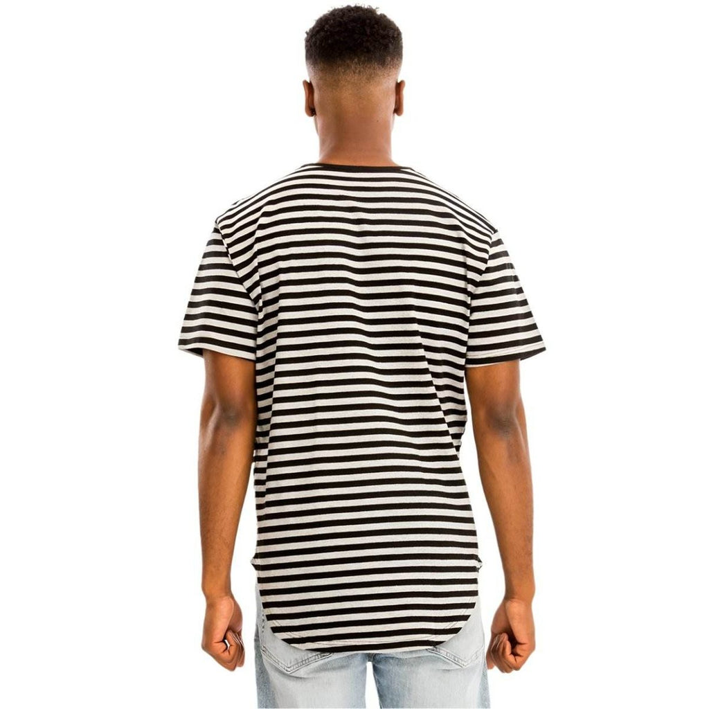 Men's gray black short sleeve shirt with a stylish striped design, perfect for casual outings