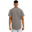 Men's gray black short sleeve shirt with a stylish striped design, perfect for casual outings