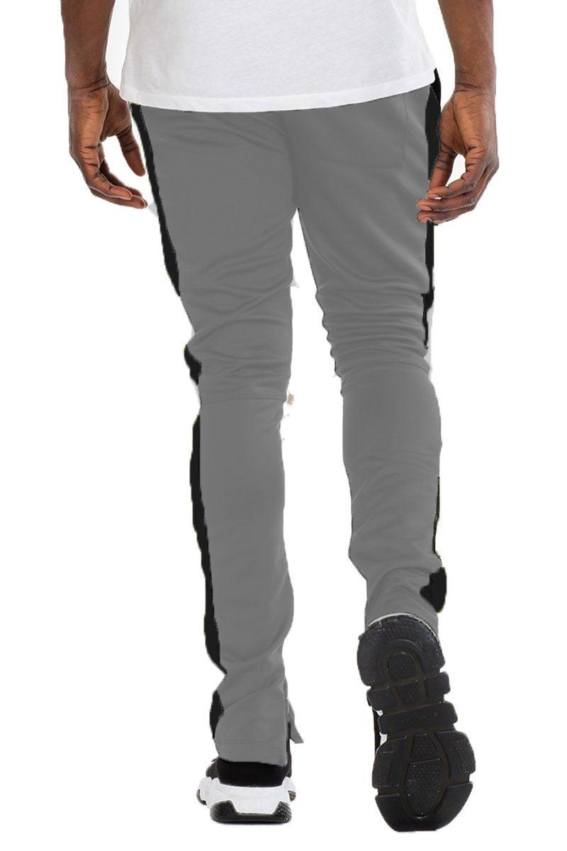 Men's Pants - Joggers Grey And Black Classic Slim Fit Track Pants