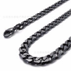 Elegant ground chain necklace for men in sleek black finish with secure lobster clasp