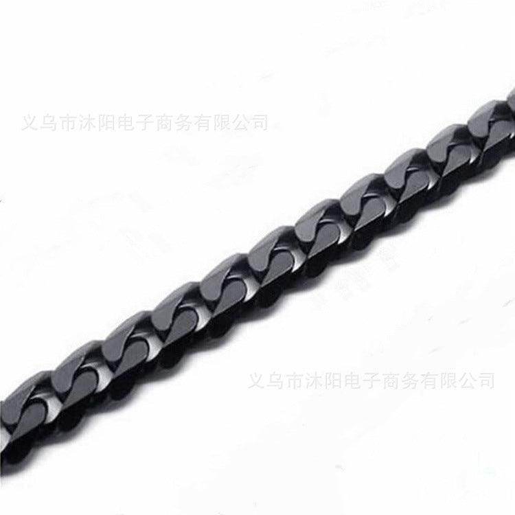 Ground chain necklace for men in sleek black finish, perfect for stylish accessories