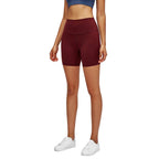 Trendsi women's gym shorts with high waist in burgundy for comfort and style during workouts
