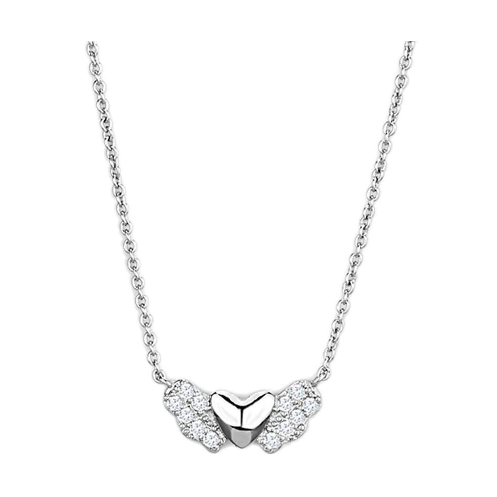 Elegant heart pendant necklace for women featuring sparkling accents on a silver chain