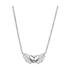 Elegant heart pendant necklace for women featuring sparkling accents on a silver chain