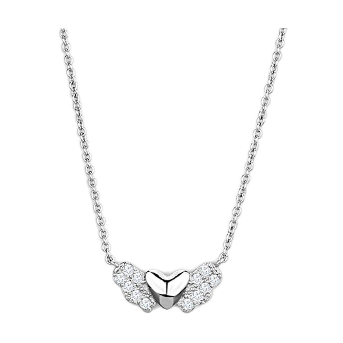 Elegant heart pendant necklace for women featuring sparkling accents on a silver chain