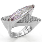 High polished 925 sterling silver women's ring featuring a marquise-cut gemstone and elegant design