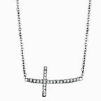 VacationGrabs high polished cross pendant necklace with sparkling stones for elegant style