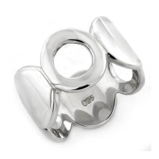 Stylish high polished silver ring for women with modern design and elegant finish