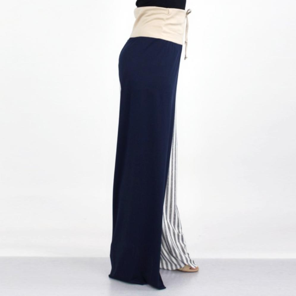 Women's Pants High Waist Color Block Comfortable Maxi Pants