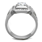 Stylish hollow out mens jewelry ring featuring a central gemstone and intricate design