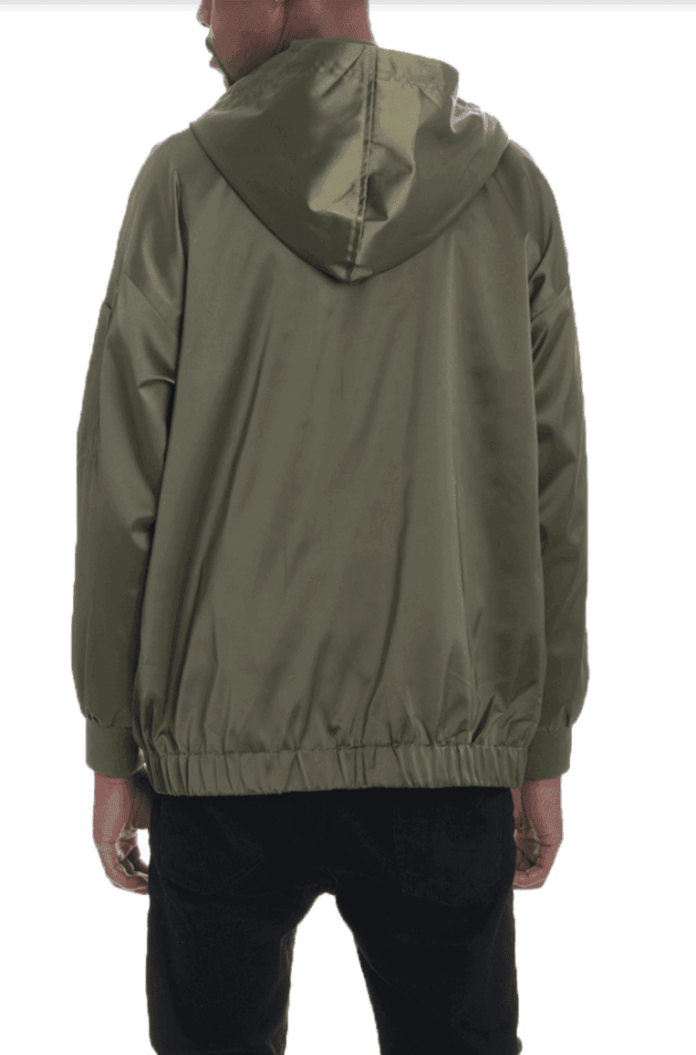 Men's hooded bomber jacket olive featuring a stylish design with a comfortable fit