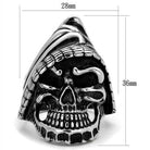 Hooded skull ring for men with detailed design and polished finish, perfect for bold fashion statements
