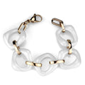 IP rose gold chain bracelet with translucent links for a stylish and modern look