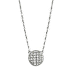 Elegant silver necklace with a circular pendant, perfect holiday jewelry gift for her
