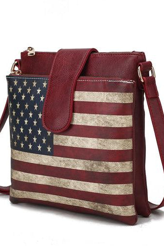 Wallets, Handbags & Accessories Josephine Vegan Leather Women Flag Crossbody Bag