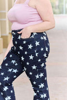 Women's Jeans Judy Blue Janelle Full Size High Waist Star Print Flare Jeans