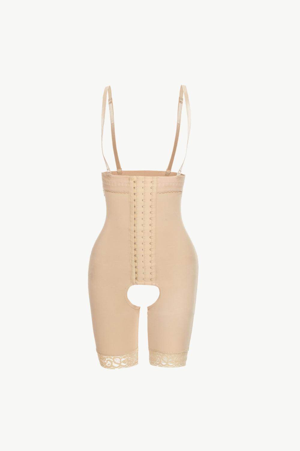 Trendsi lace trim bodysuit for women with adjustable straps and seamless design for a smooth fit