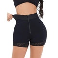 Trendsi women's lace trim shaping shorts with high waist and zipper for a smooth silhouette