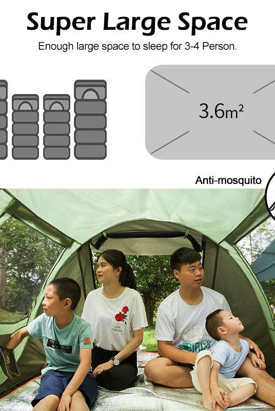 Outdoor Grabs Large Capacity 4 To 5 Persons Automatic Pop Up Camping Tent