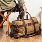 Luggage & Bags - Duffel Large Leather Canvas Travel Bag Vintage Crumpled Waterproof...