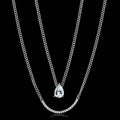 Stylish layered chain pendant with cubic zirconia for women's jewelry collection