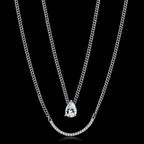 Stylish layered chain pendant with cubic zirconia for women's jewelry collection