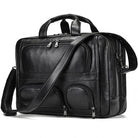 VacationGrabs leather briefcase 17 inch laptop with adjustable shoulder strap and multiple compartments