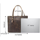 Brown leather messenger bag for travel featuring spacious interior for a 15 inch laptop