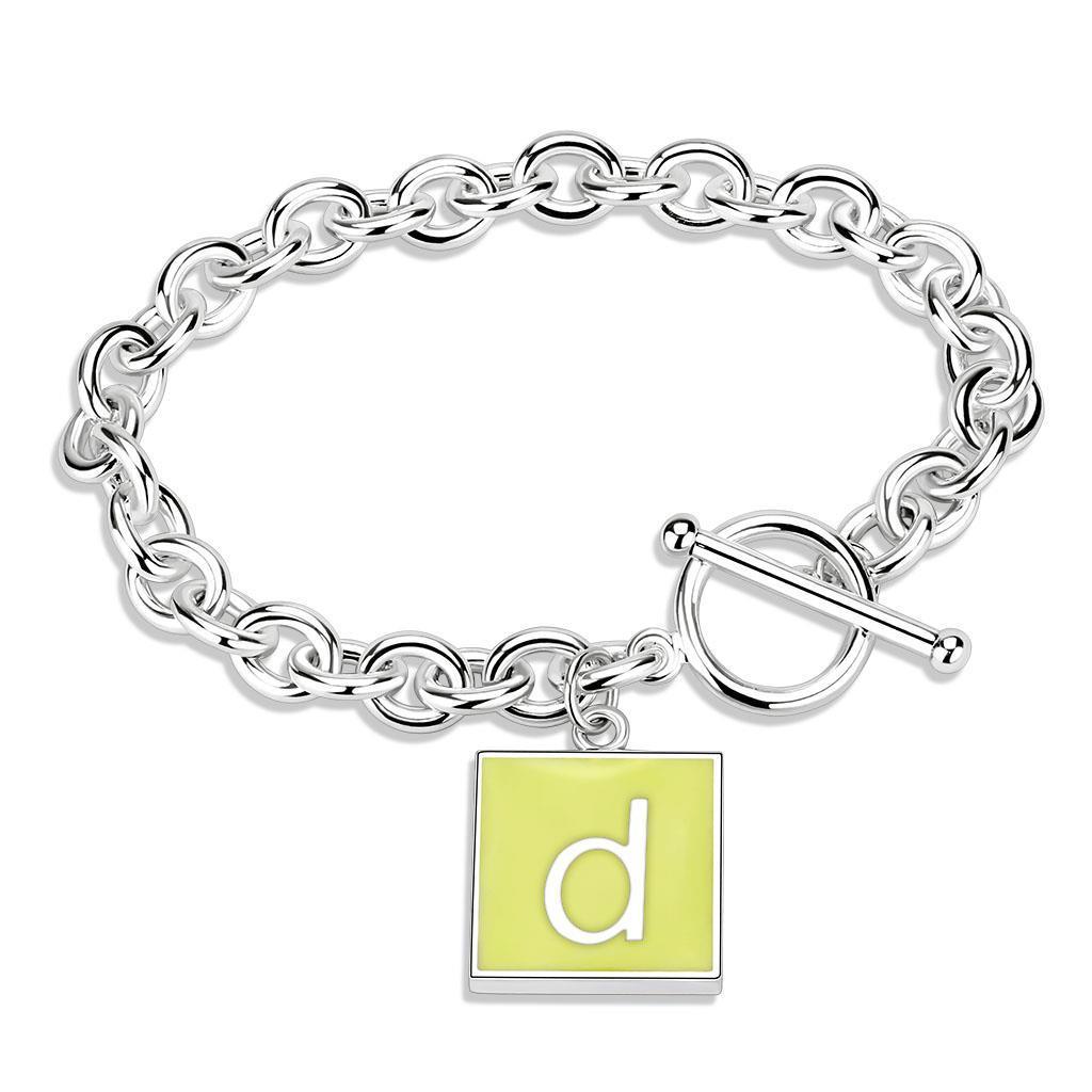 Women's Jewelry - Bracelets Letter "d" - High-Polished Brass Bracelet with Epoxy LO4645