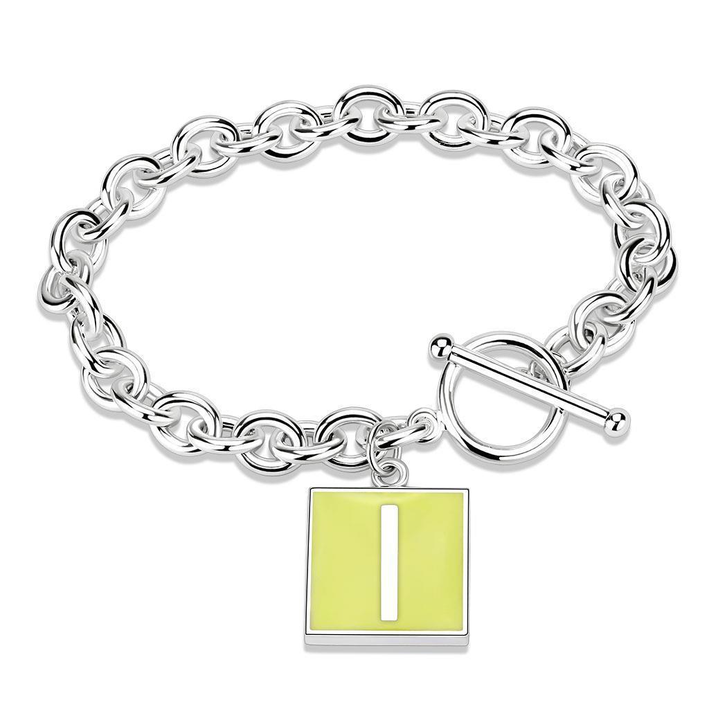 Women's Jewelry - Bracelets Letter "l" High-Polished Brass Bracelet with Epoxy LO4636