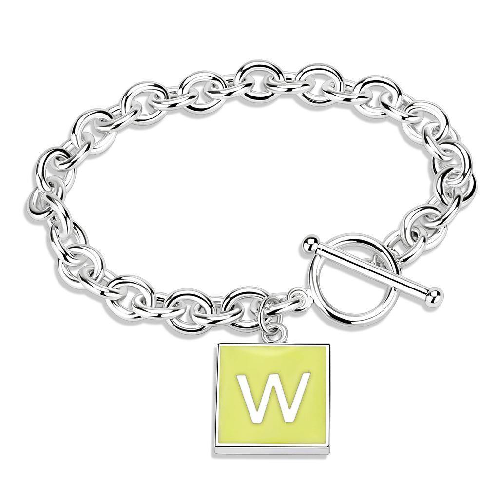Women's Jewelry - Bracelets Letter "w" High-Polished Brass Bracelet with Epoxy LO4640