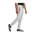 Casual mens light gray jogger pants with zip pockets and adjustable waistband for comfort