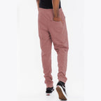 Light red cotton sweatpants for men with a comfortable fit and side pockets