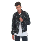 Men's Lightning Bolt Bomber Jacket from VacationGrabs featuring a striking lightning design