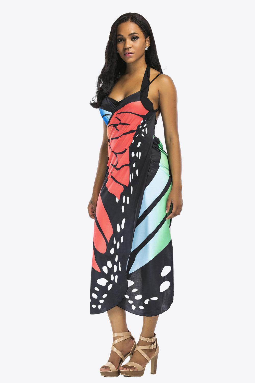 Trendsi lightweight beach cover up in butterfly print perfect for summer outings and beach days