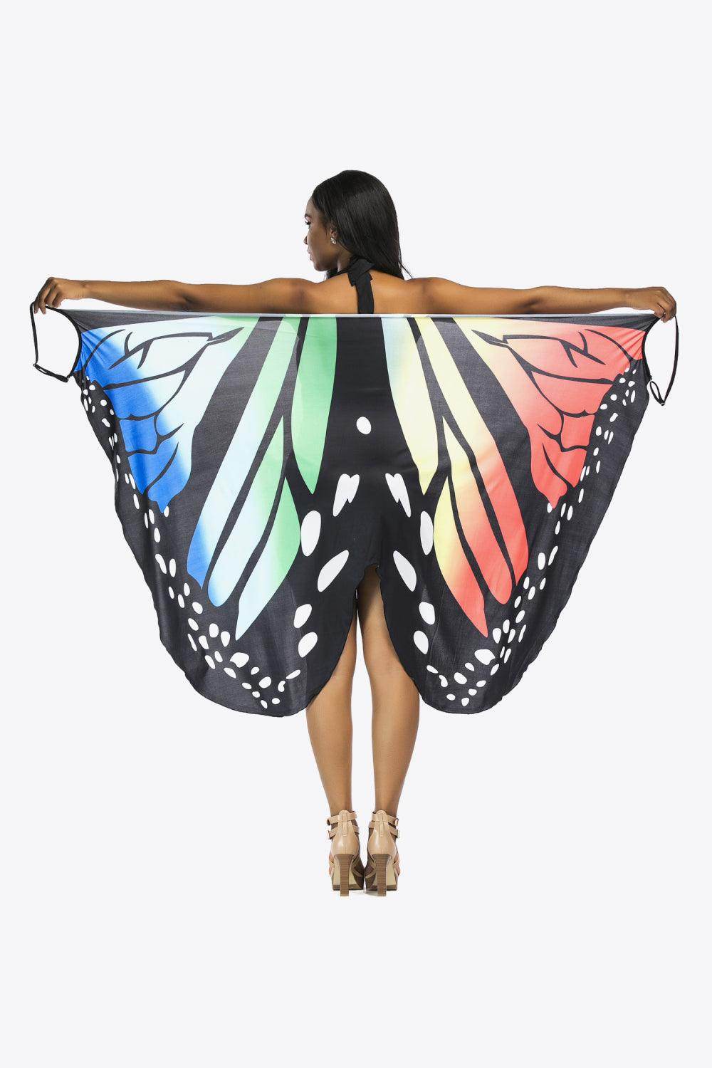 Trendsi lightweight beach cover up in butterfly print with flowing design for effortless beach style