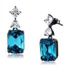 Stunning blue gemstone earrings featuring lightweight black earrings for women with sparkling accents