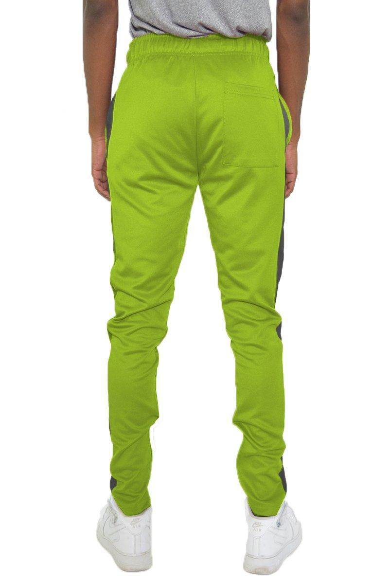 WEIV lime green track pants men with a comfortable fit and side pockets for casual wear