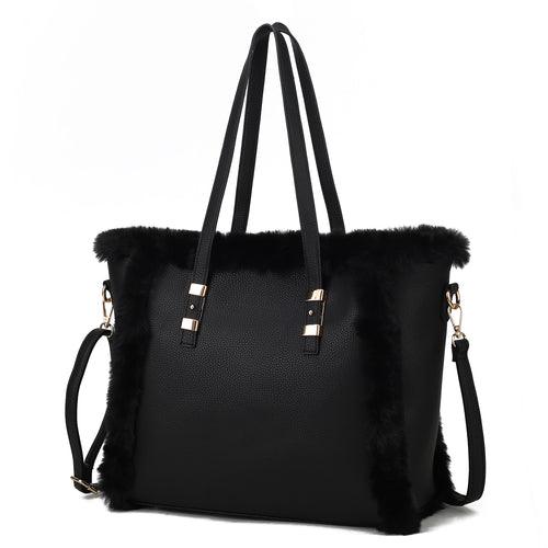 Wallets, Handbags & Accessories Liza Tote Handbag Vegan Leather With Faux Fur Women