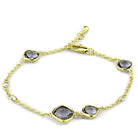 Women's Jewelry - Bracelets LO3234 - Gold Brass Bracelet with Synthetic Synthetic Glass in Amethyst