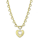 Women's Jewelry - Necklaces LO3341 - Gold Brass Necklace with AAA Grade CZ in Clear